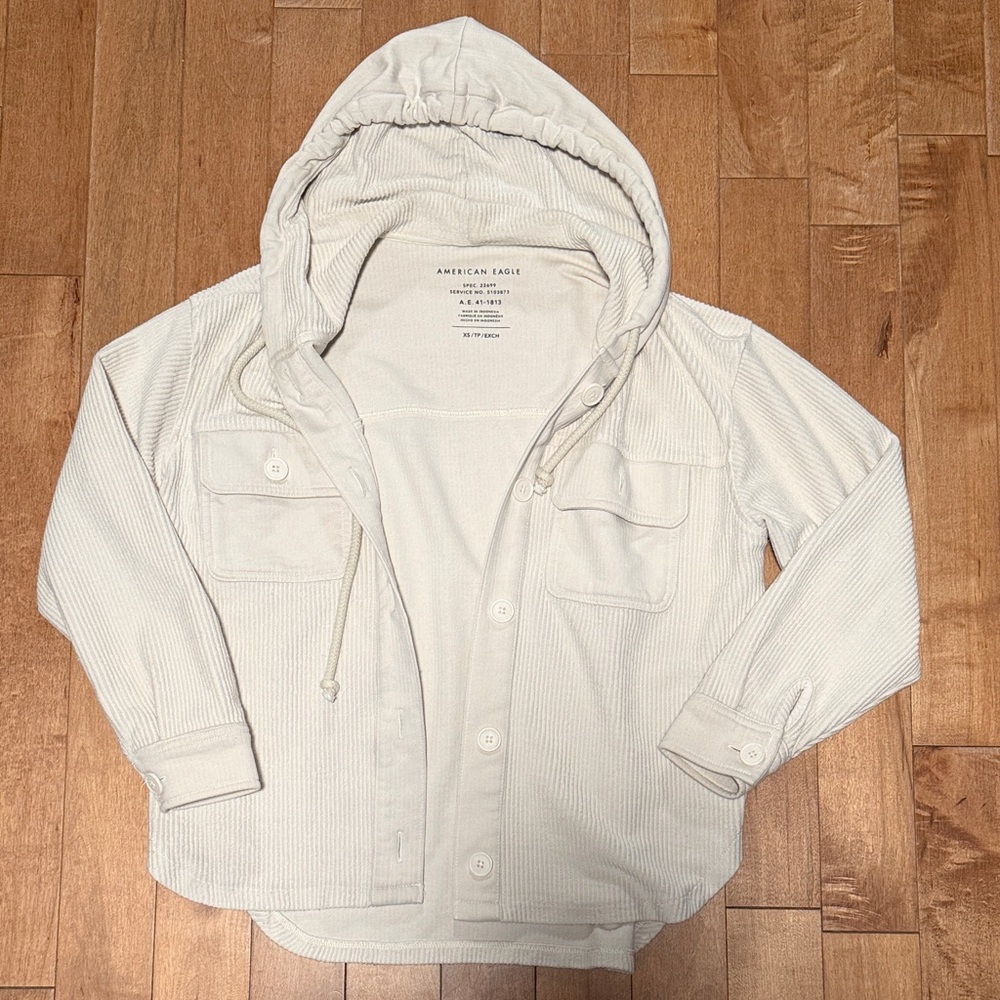 American Eagle Outfitters Kids White Hooded Jacket